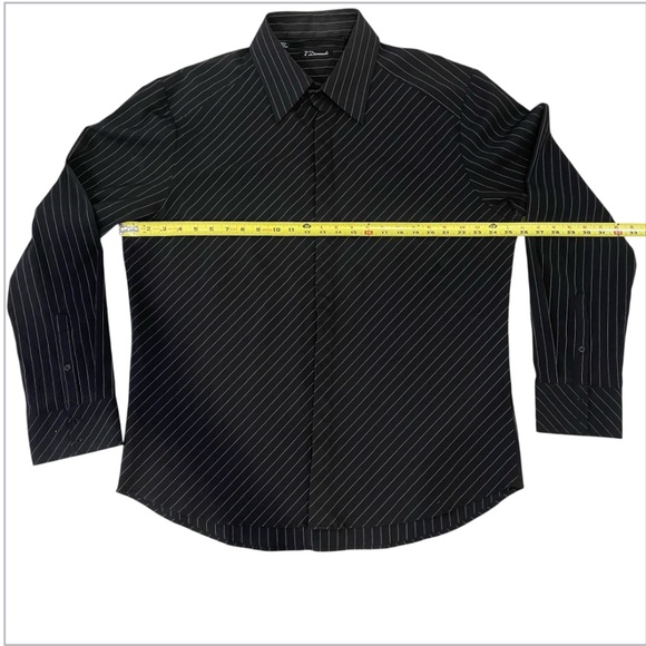 7 Diamonds Men’s Long Sleeved Button Up Collared Black Silver Shirt S XXXL - Picture 5 of 9